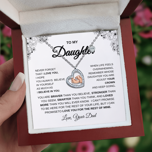 To My Daughter White Background Corner Flower