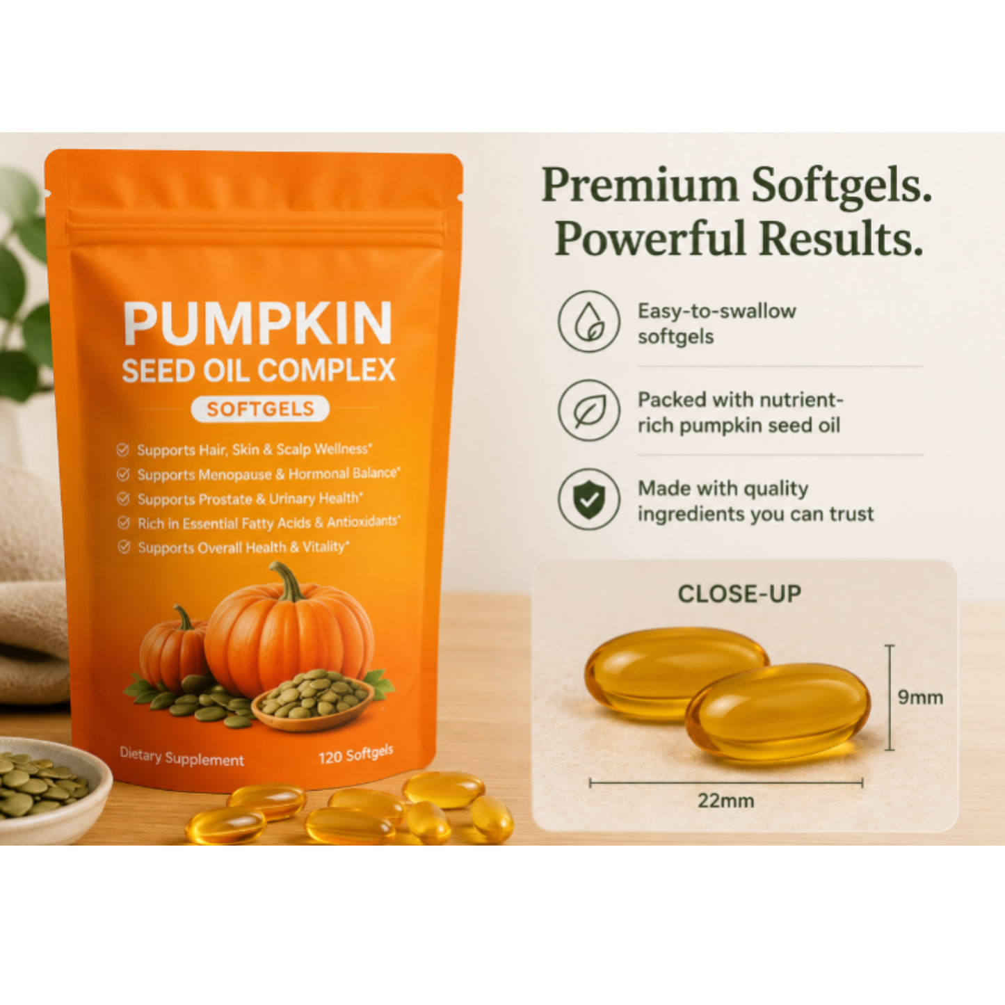 Pumpkin Seed Oil Complex Softgels