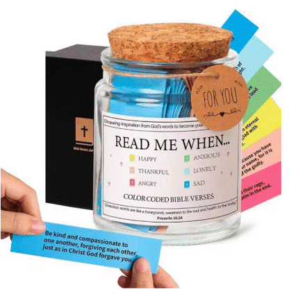 Read Me When Life Feels Heavy™ – Color-Coded Bible Verse Jar