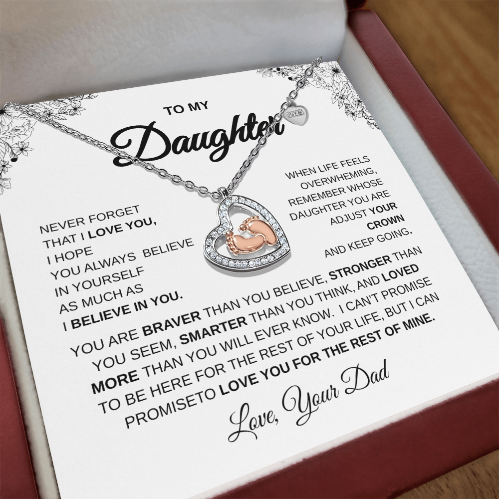 To My Daughter White Background Corner Flower