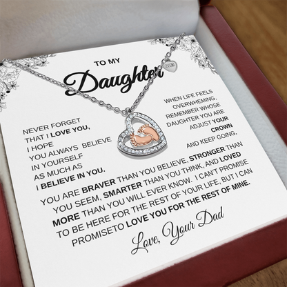 To My Daughter White Background Corner Flower