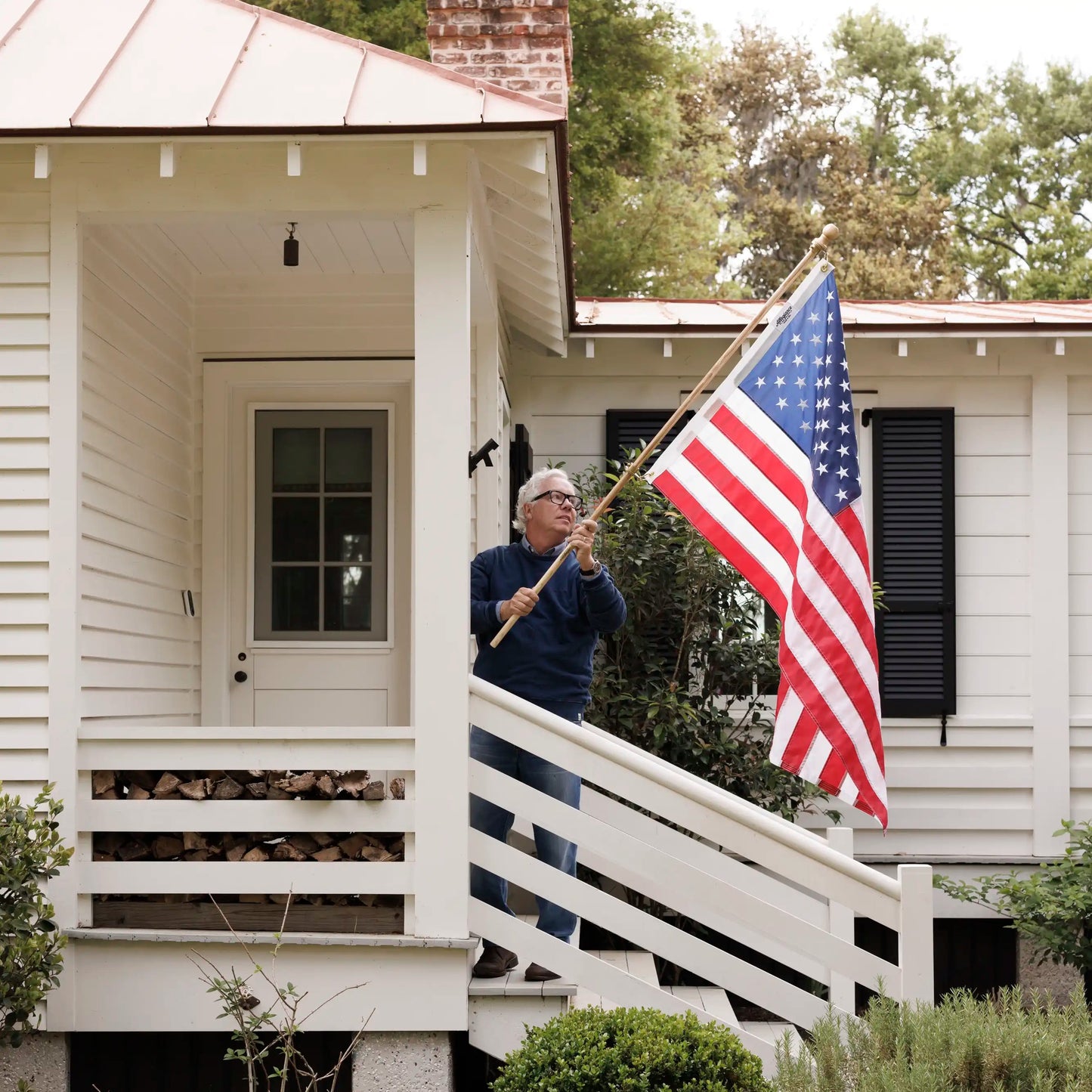 Patriot Porch Flag and Pole Set