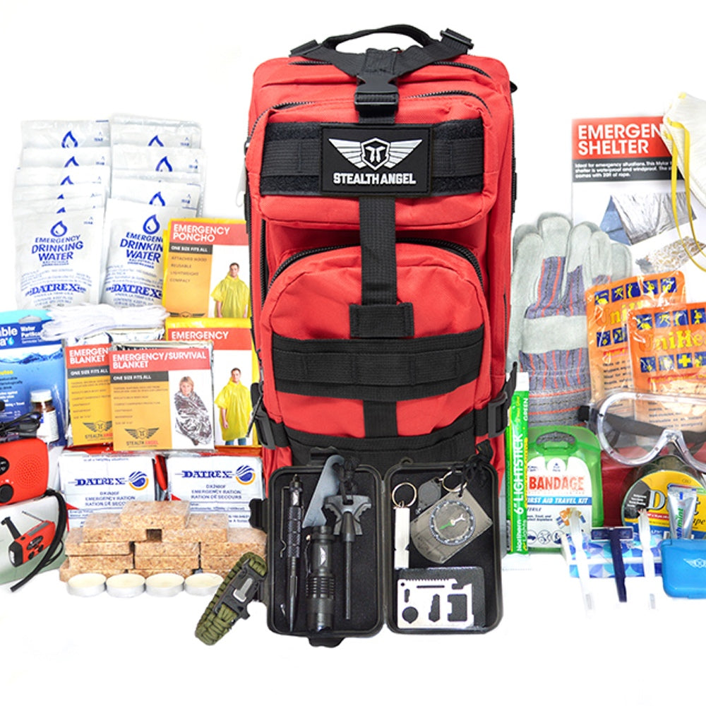Red 72-Hour Emergency Survival Backpack