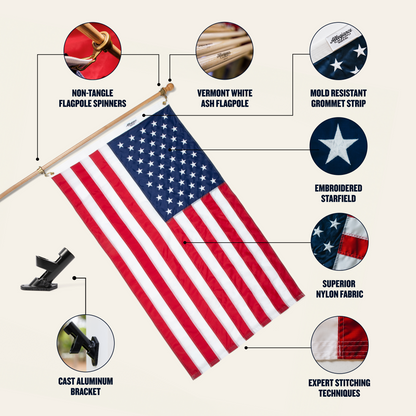 Patriot Porch Flag and Pole Set