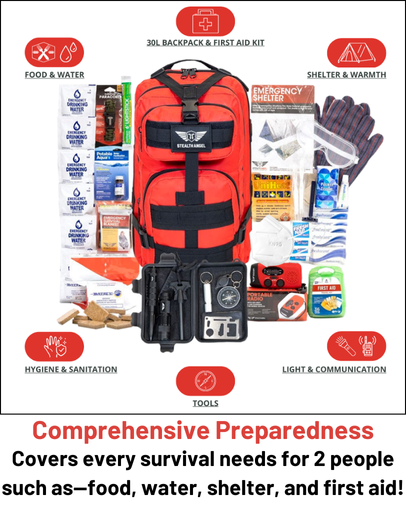 Red 72-Hour Emergency Survival Backpack