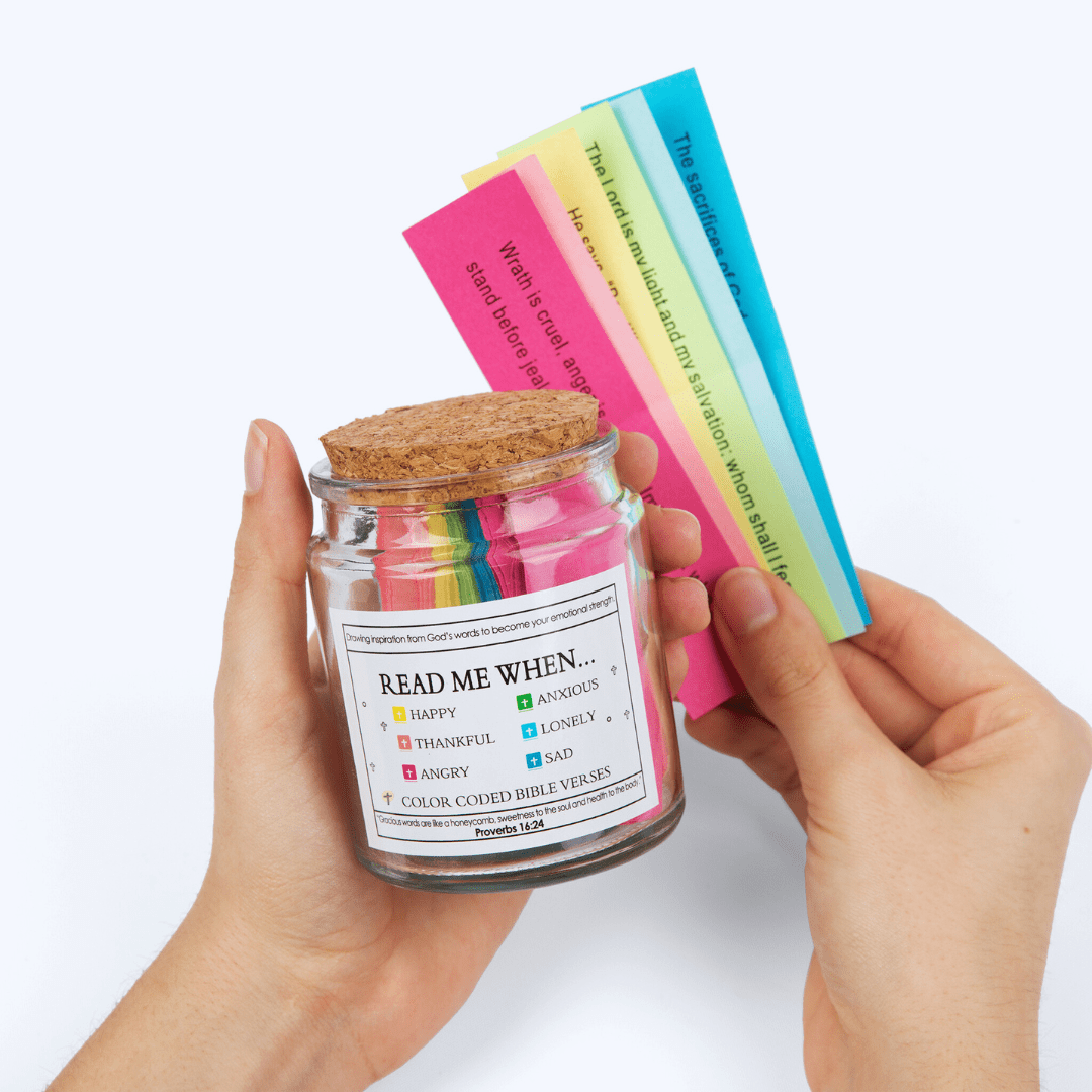 Read Me When Life Feels Heavy™ – Color-Coded Bible Verse Jar