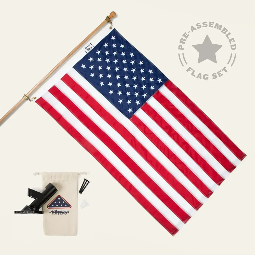 Patriot Porch Flag and Pole Set
